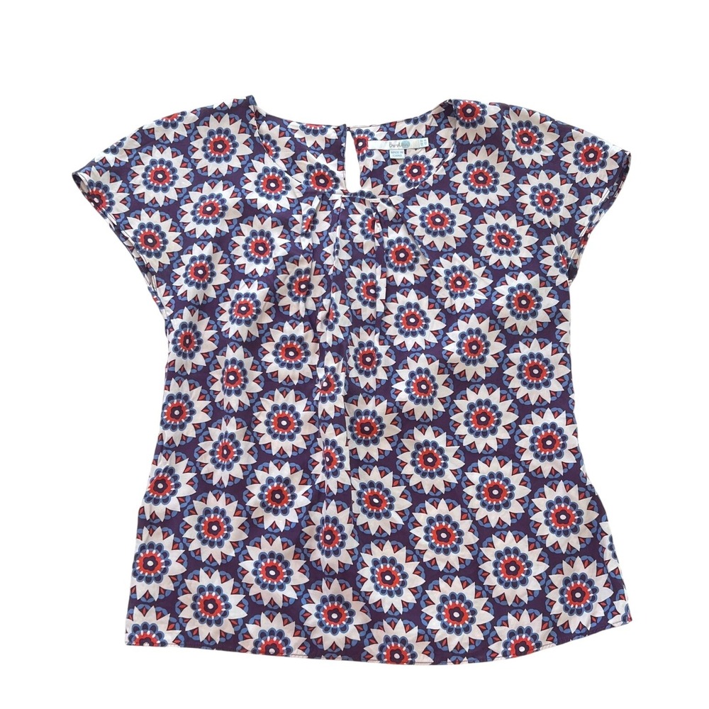 Boden Ravello Silk Blend Floral Medallion Blouse US 8 (fits like a 4) WA560